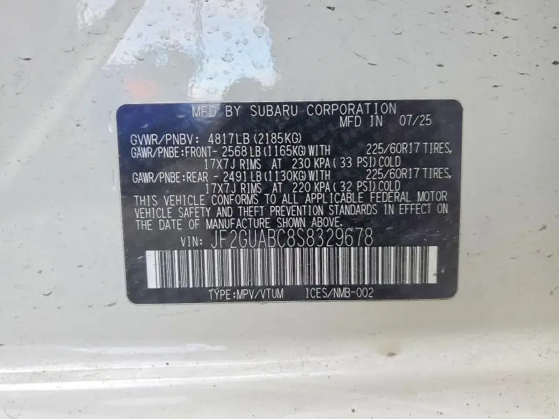 2025 SUBARU CROSSTREK   