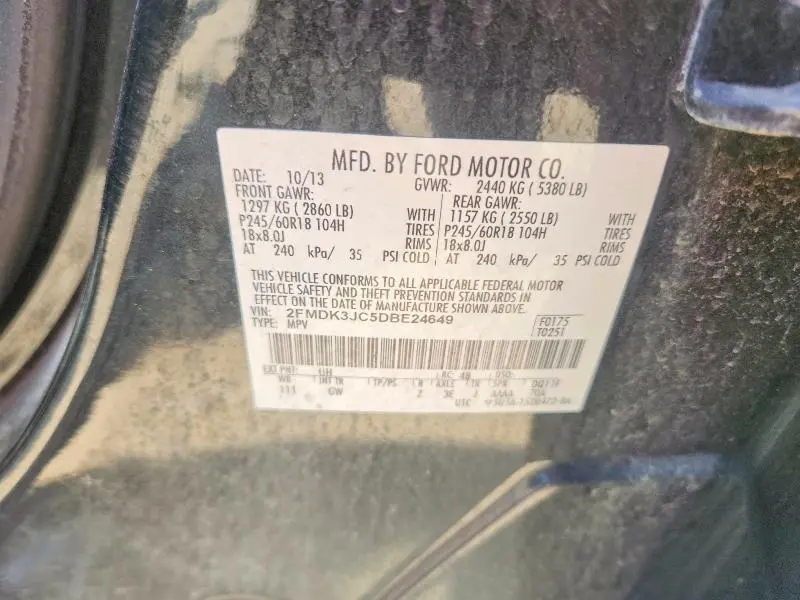 2013 FORD EDGE SEL  