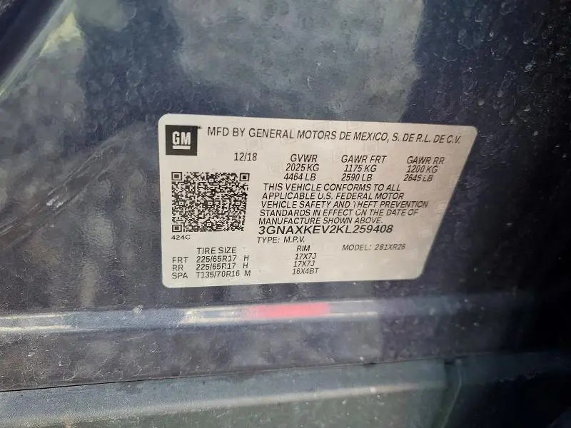 2019 CHEVROLET EQUINOX LT  