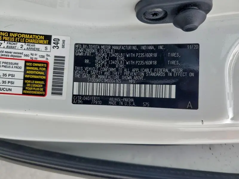 2021 TOYOTA SIENNA XSE  