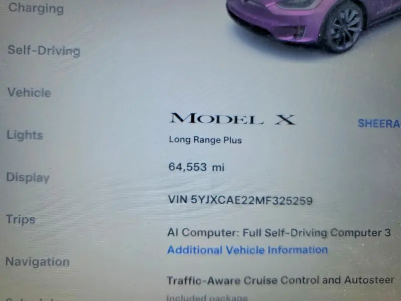 2021 TESLA MODEL X   
