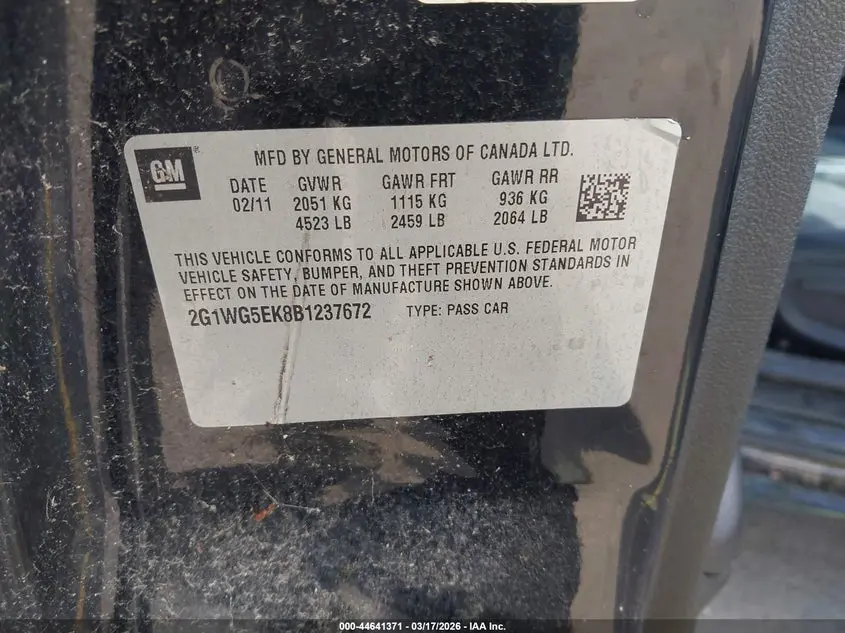 2011 CHEVROLET IMPALA LT