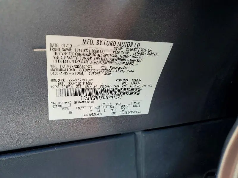 2013 FORD TAURUS SHO  