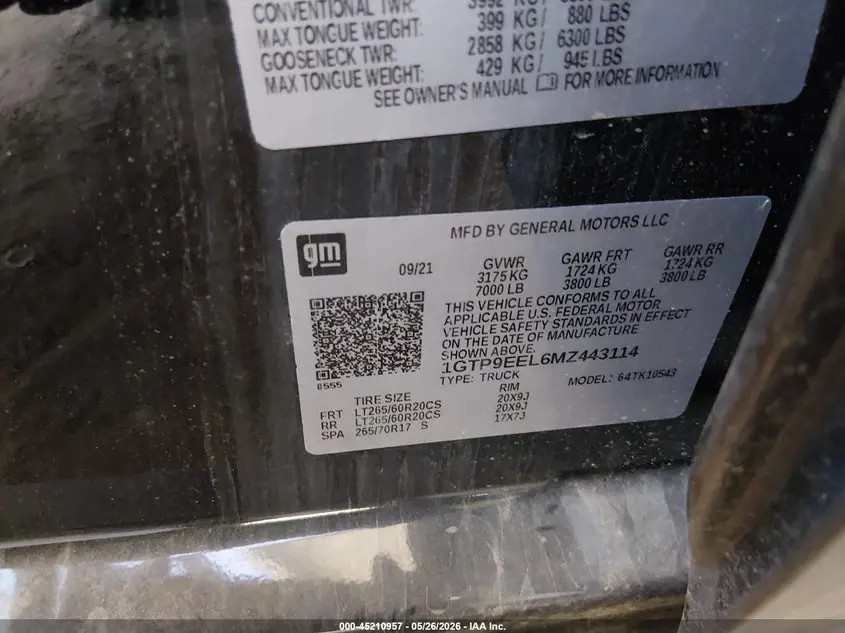 2021 GMC SIERRA 1500 4WD  SHORT BOX AT4