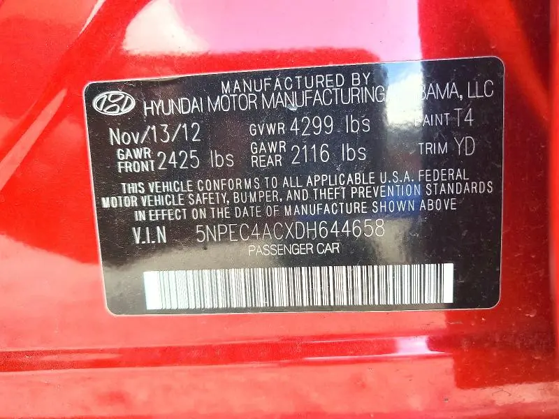 2013 HYUNDAI SONATA LIMITED  
