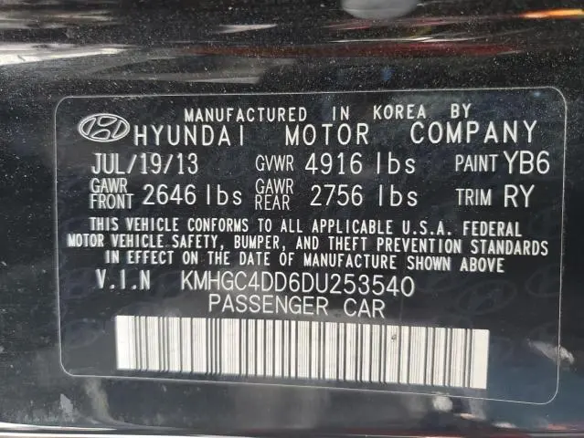 2013 HYUNDAI GENESIS 3.8L  