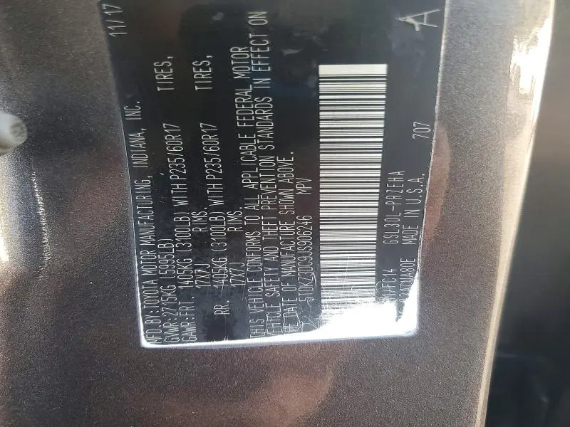 2018 TOYOTA SIENNA LE  