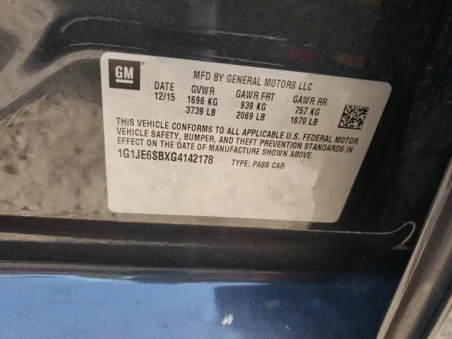 2016 CHEVROLET SONIC LTZ  