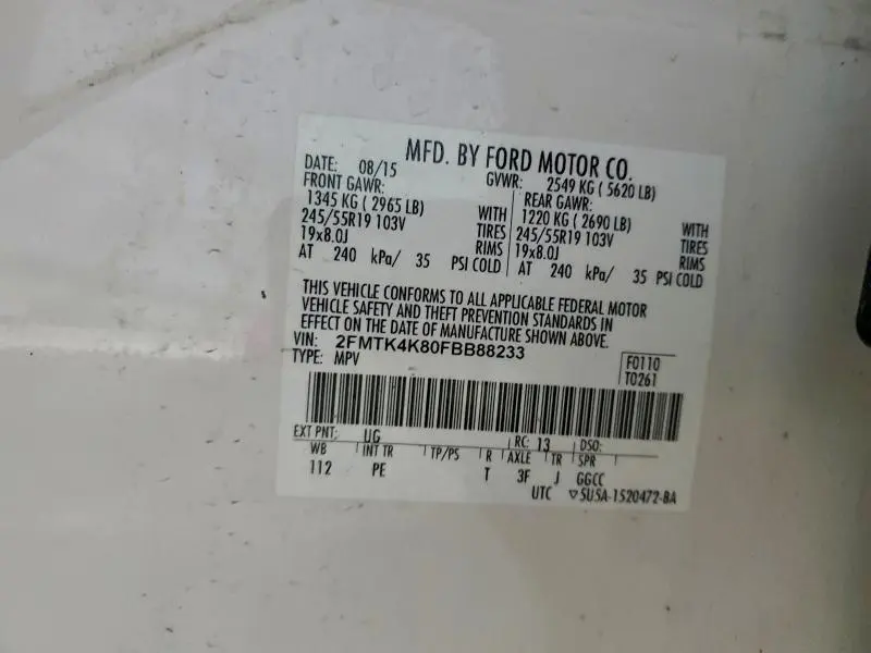 2015 FORD EDGE TITANIUM  