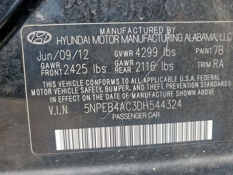 2013 HYUNDAI SONATA GLS  