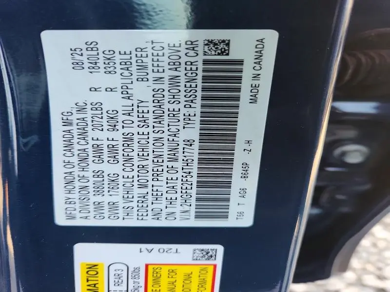 2026 HONDA CIVIC SPORT  