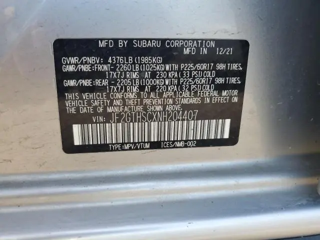 2022 SUBARU CROSSTREK SPORT  