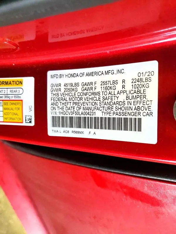 2020 HONDA ACCORD HYBRID EXL  