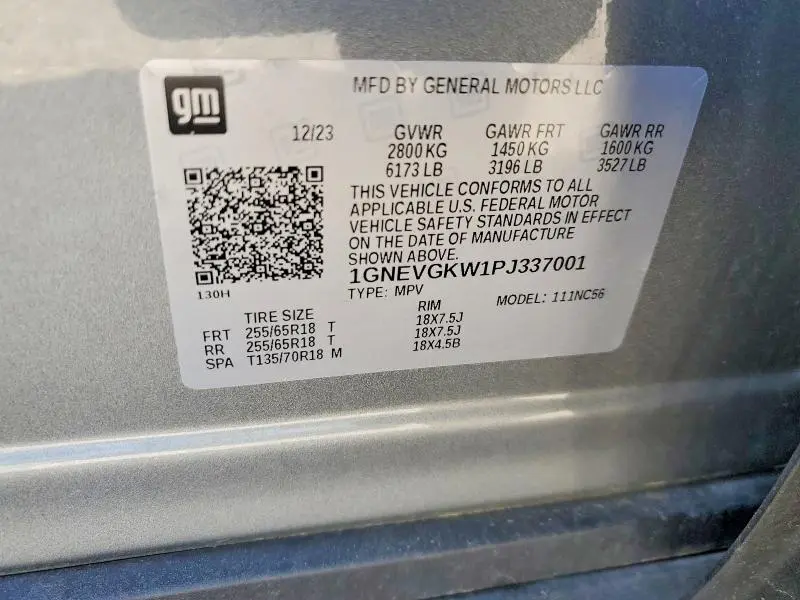 2023 CHEVROLET TRAVERSE LT  