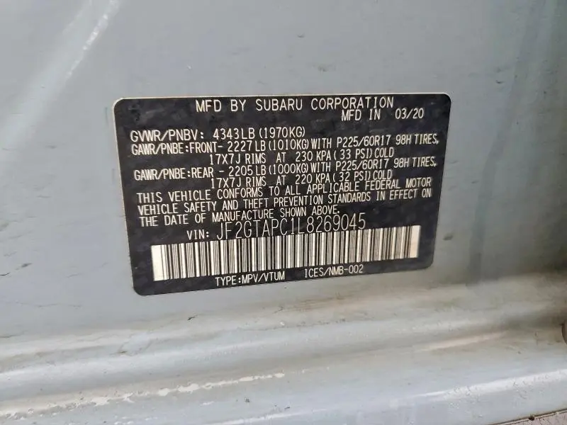 2020 SUBARU CROSSTREK PREMIUM  