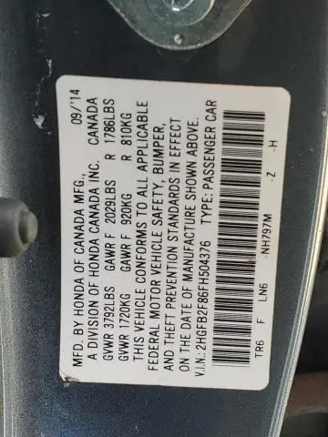2015 HONDA CIVIC EX  