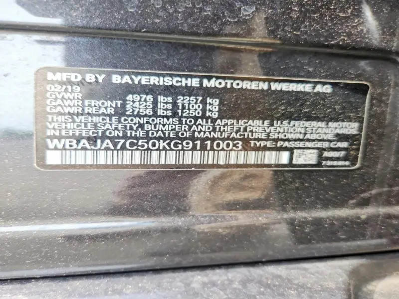 2019 BMW 530 XI  