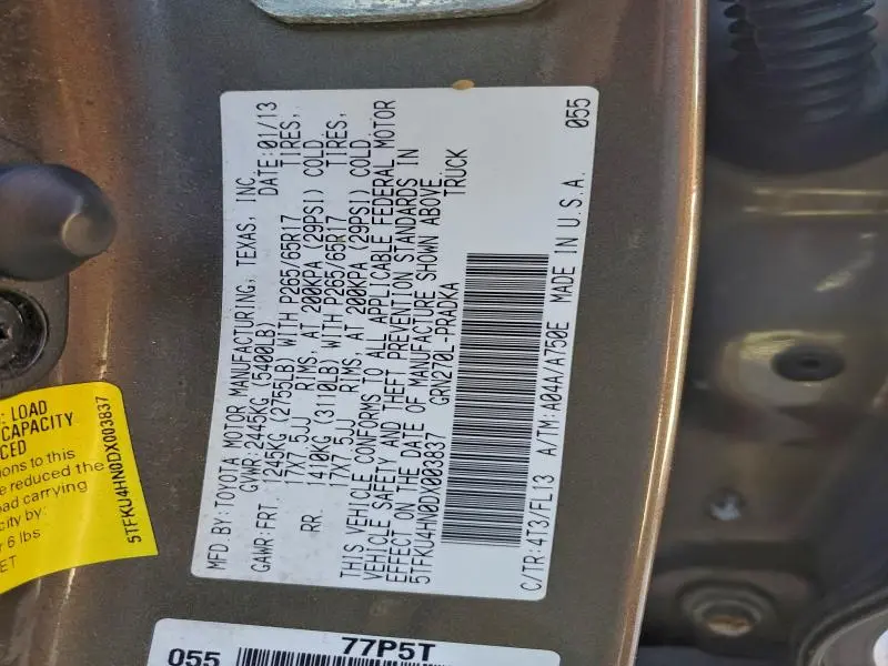 2013 TOYOTA TACOMA DOUBLE CAB PRERUNNER LONG BED  