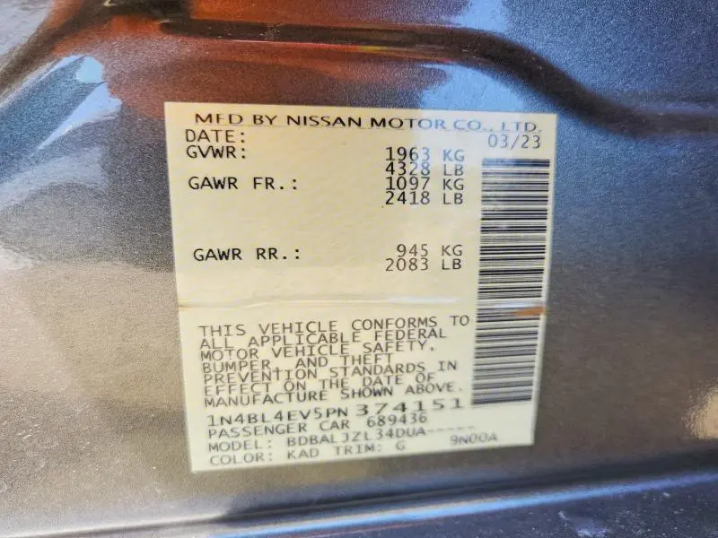 2023 NISSAN ALTIMA SL  
