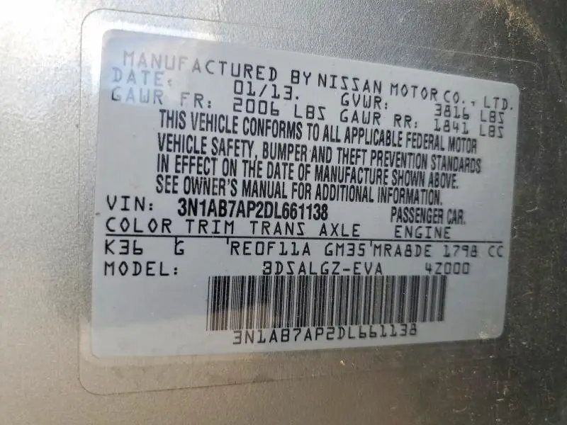 2013 NISSAN SENTRA S  