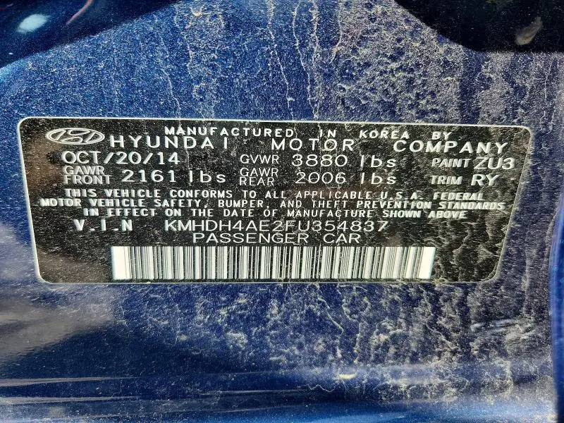 2015 HYUNDAI ELANTRA SE  