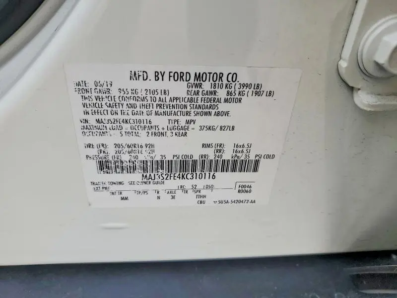 2019 FORD ECOSPORT S  
