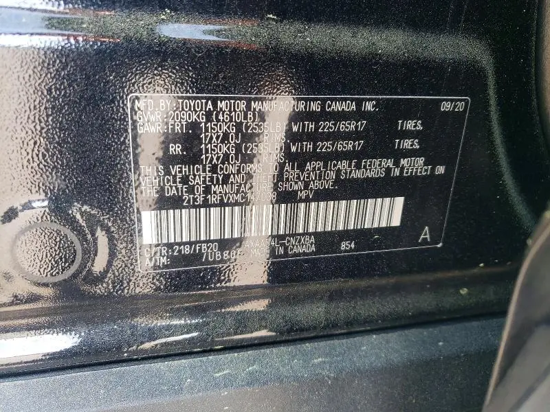 2021 TOYOTA RAV4 LE  