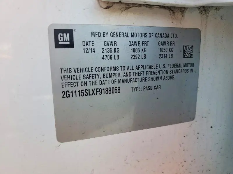 2015 CHEVROLET IMPALA LT  