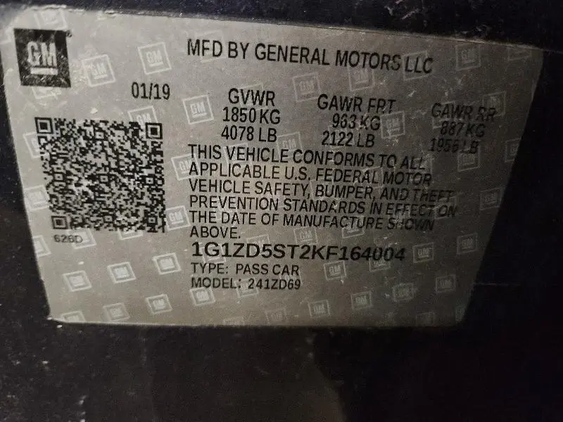 2019 CHEVROLET MALIBU LT  