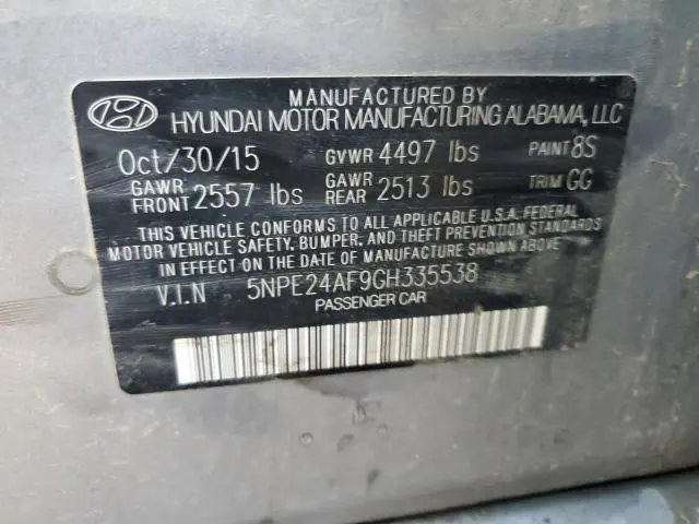 2016 HYUNDAI SONATA SE  