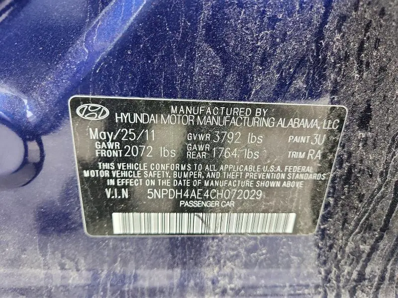 2012 HYUNDAI ELANTRA GLS  