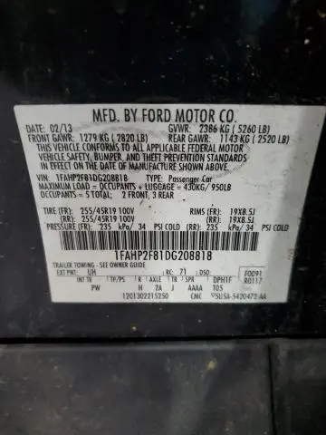 2013 FORD TAURUS LIMITED  