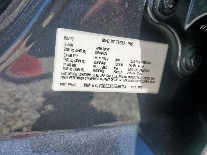 2020 TESLA MODEL Y   