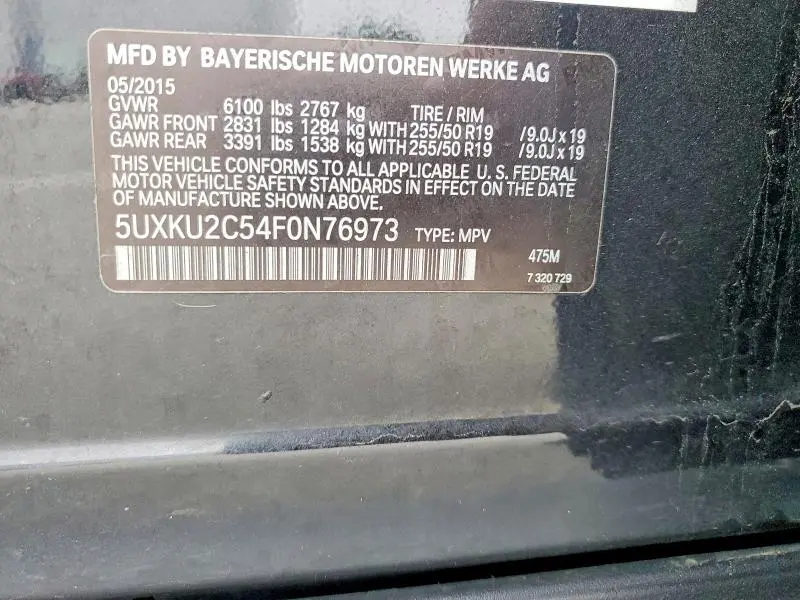 2015 BMW X6 XDRIVE35I  