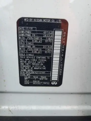 2020 INFINITI QX50 PURE  