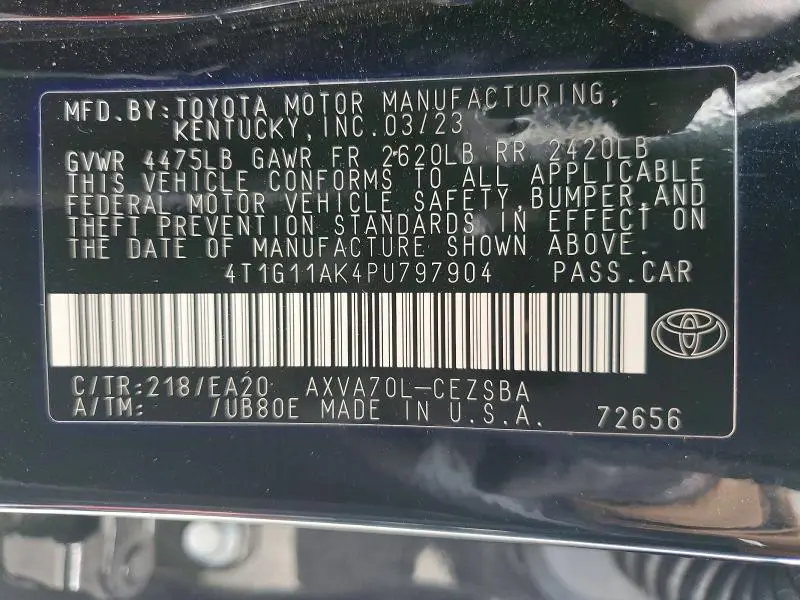 2023 TOYOTA CAMRY SE  