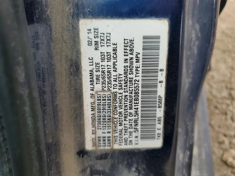 2014 HONDA ODYSSEY EX  