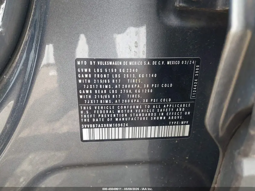 2024 VOLKSWAGEN TIGUAN 2.0T S