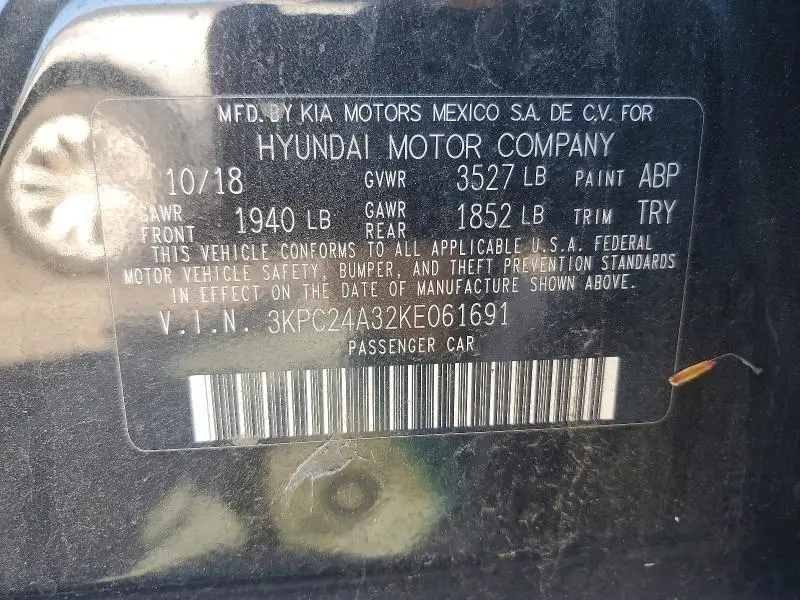2019 HYUNDAI ACCENT SE  