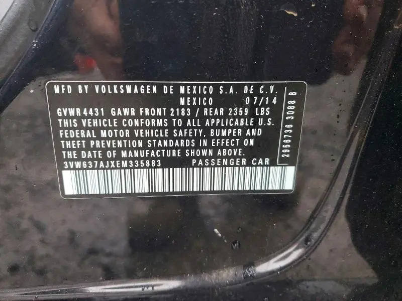 2014 VOLKSWAGEN JETTA HYBRID  