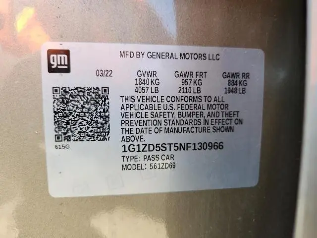 2022 CHEVROLET MALIBU LT  