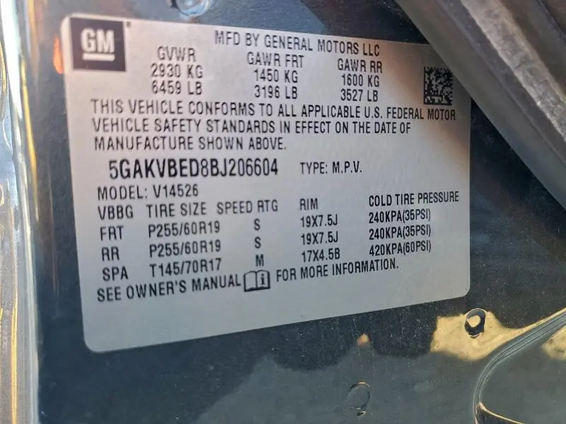 2011 BUICK ENCLAVE CXL  