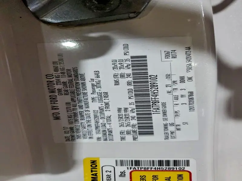 2017 FORD MUSTANG GT  