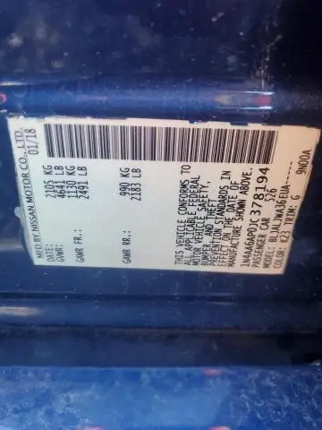 2016 NISSAN MAXIMA 3.5S  