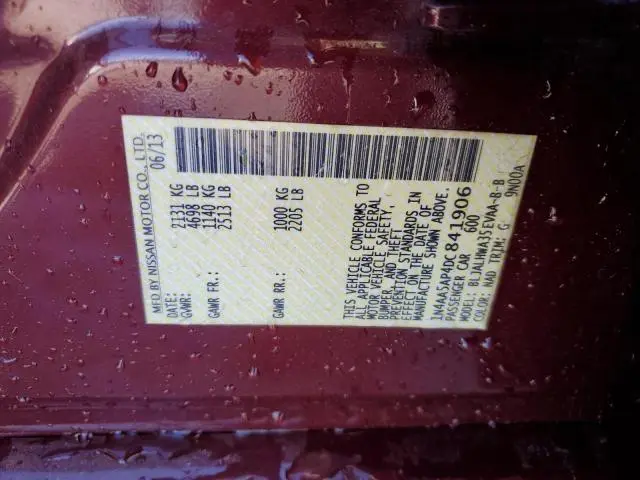 2013 NISSAN MAXIMA 3.5 SV  