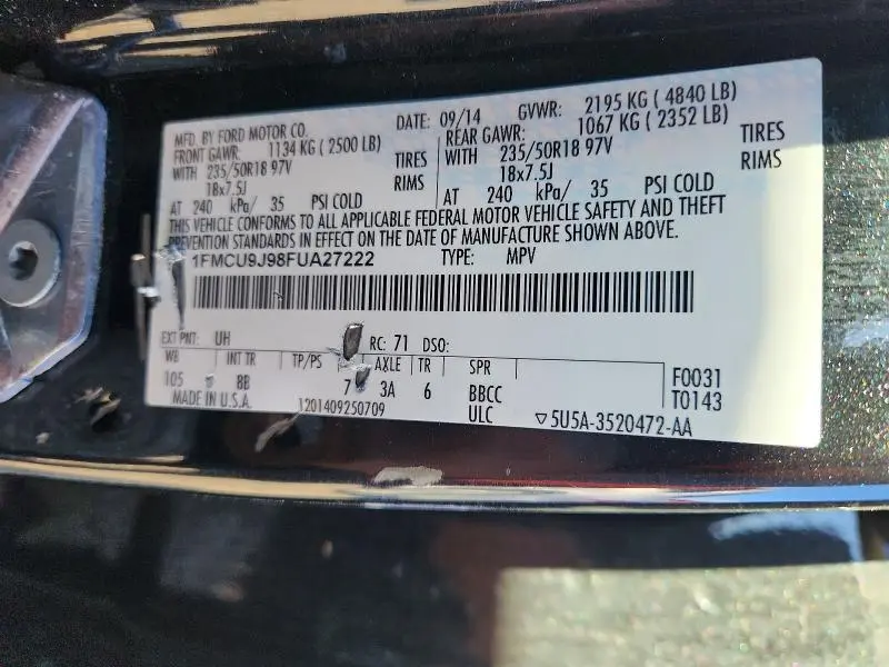 2015 FORD ESCAPE TITANIUM  