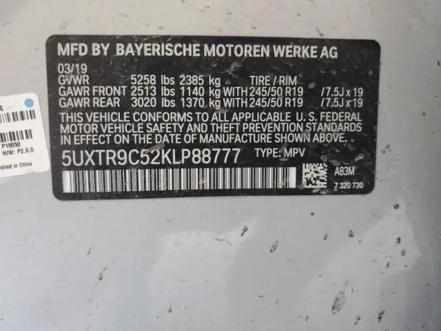 2019 BMW X3 XDRIVE30I  