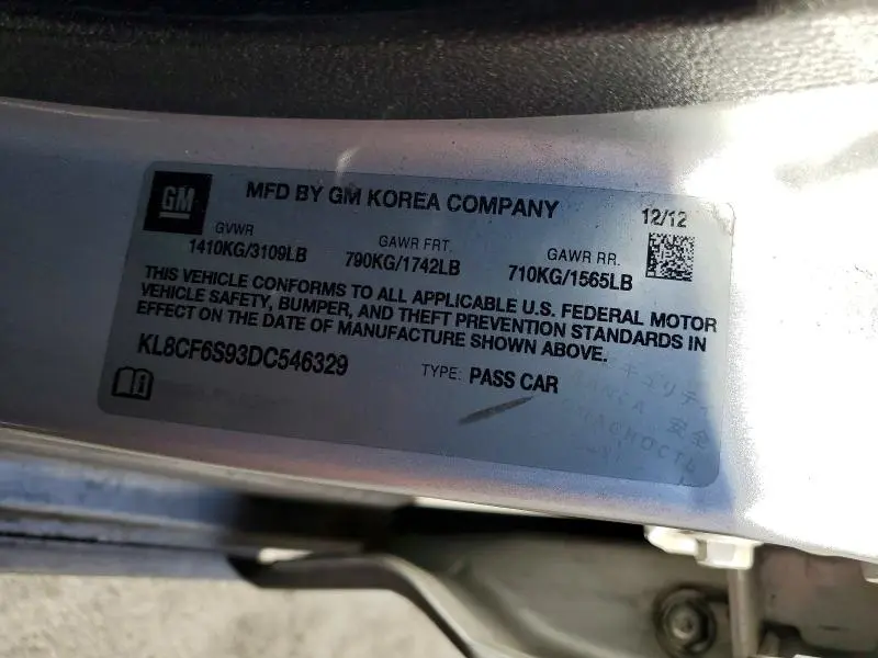 2013 CHEVROLET SPARK 2LT  