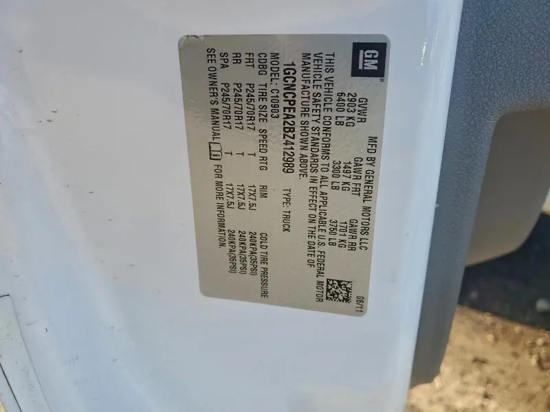 2011 CHEVROLET SILVERADO C1500  