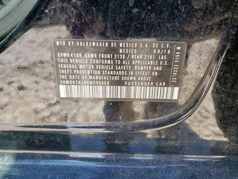 2016 VOLKSWAGEN JETTA SE